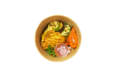 Куриные медальоны с овощами гриль